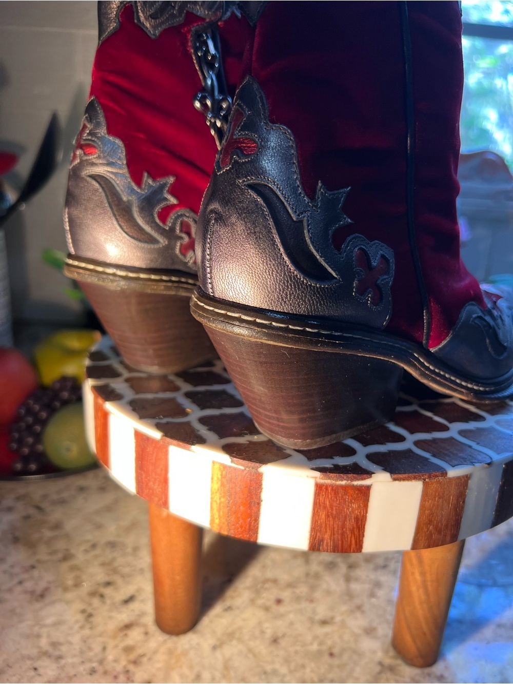 Donald J. Pliner Red Velvet Western Couture Ankle Boots NEW Price firm - Picture 10 of 16